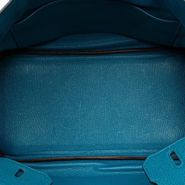 Pre-owned Hermès Clemence Birkin Retourne 30 Blue