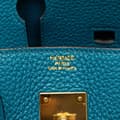 Miniatyrbild 5 av 10: Pre-owned Hermès Clemence Birkin Retourne 30 Blue