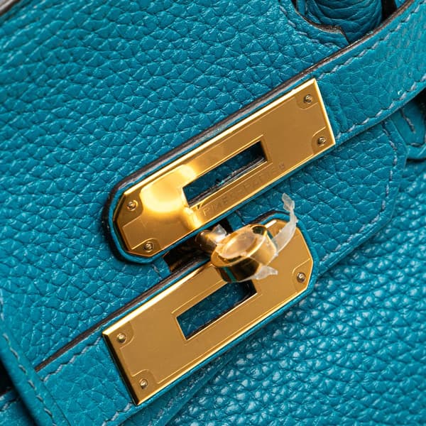 Pre-owned Hermès Clemence Birkin Retourne 30 Blue