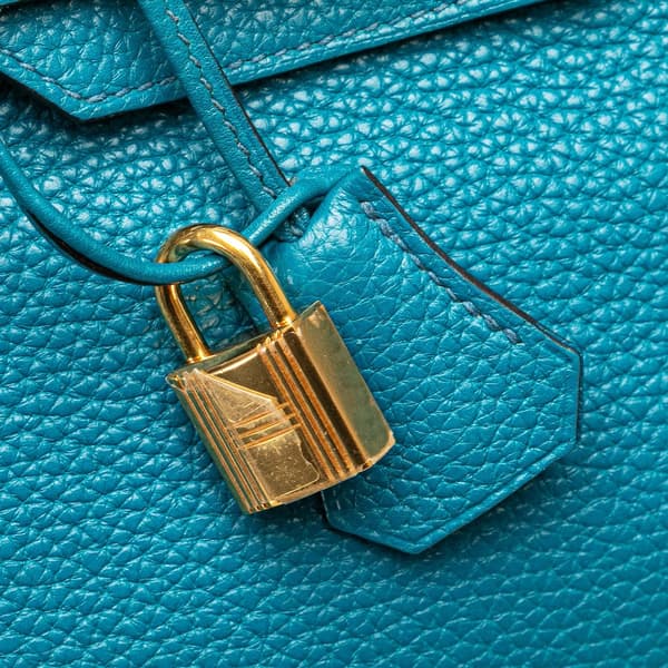 Pre-owned Hermès Clemence Birkin Retourne 30 Blue
