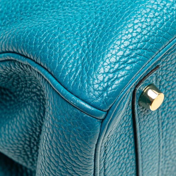 Pre-owned Hermès Clemence Birkin Retourne 30 Blue
