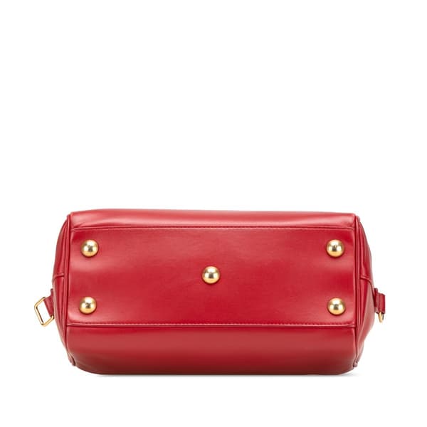 Pre-owned Saint Laurent Baby Leather Classic Duffle Satchel Red