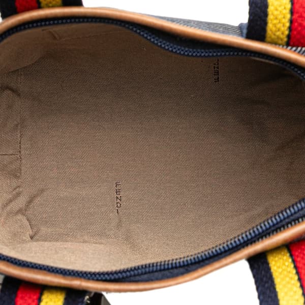 Pre-owned Fendi Mini Denim Lock Shopping Tote Blue