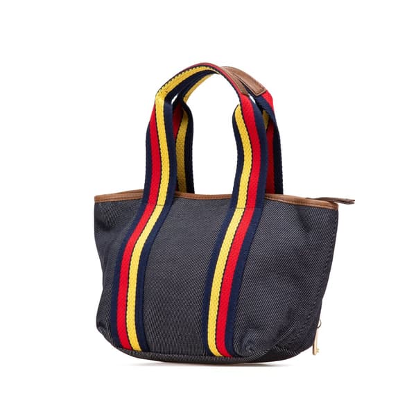 Pre-owned Fendi Mini Denim Lock Shopping Tote Blue