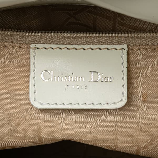 Pre-owned Dior Mini Lambskin Cannage Lady Dior White