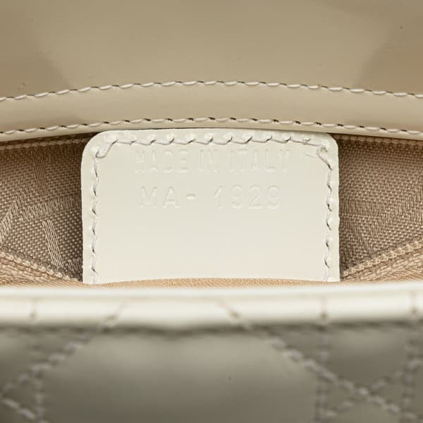 Pre-owned Dior Mini Lambskin Cannage Lady Dior White