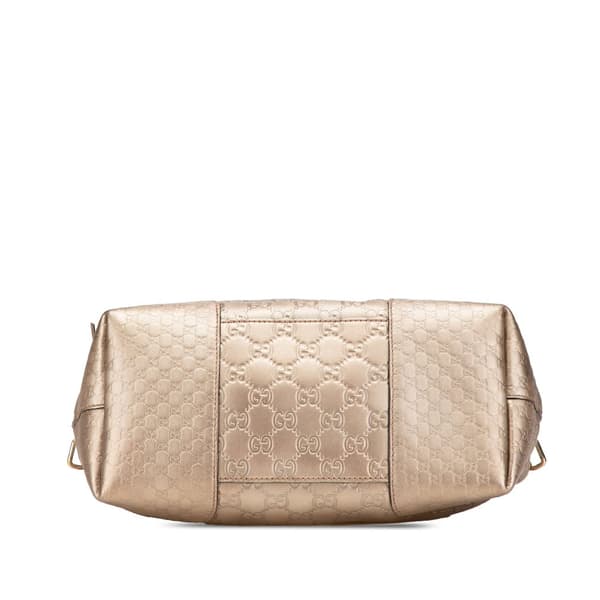 Pre-owned Gucci Medium Guccissima Bree Fold Over Tote Gold