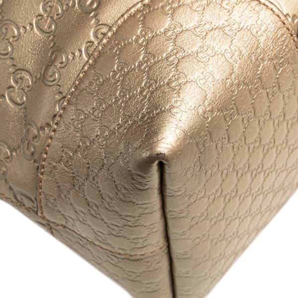 Pre-owned Gucci Medium Guccissima Bree Fold Over Tote Gold