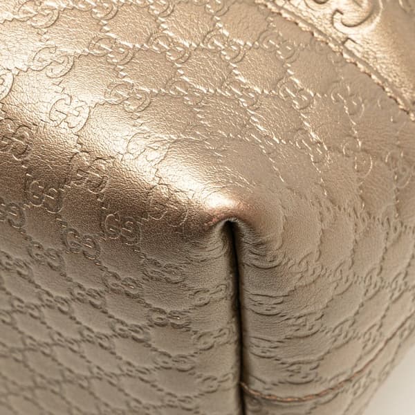 Pre-owned Gucci Medium Guccissima Bree Fold Over Tote Gold