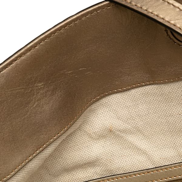 Pre-owned Gucci Medium Guccissima Bree Fold Over Tote Gold