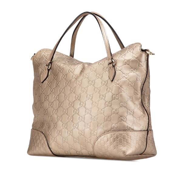 Pre-owned Gucci Medium Guccissima Bree Fold Over Tote Gold