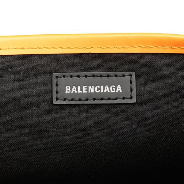 Pre-owned Balenciaga Canvas Navy Cabas XS White