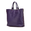 Miniatyrbild 2 av 10: Pre-owned Prada Vitello Daino Side Zip Convertible Tote Purple