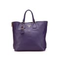 Miniatyrbild 1 av 10: Pre-owned Prada Vitello Daino Side Zip Convertible Tote Purple