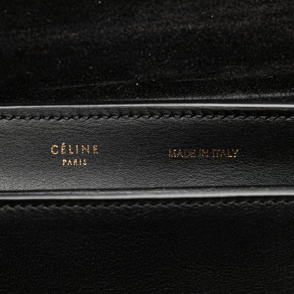 Pre-owned Celine Medium Bicolor Leather Trapeze Satchel Black