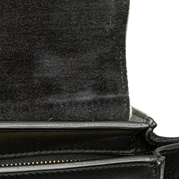Pre-owned Celine Medium Bicolor Leather Trapeze Satchel Black