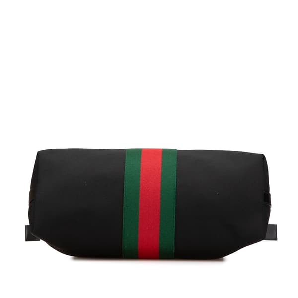 Pre-owned Gucci Techno Canvas Web Satchel Black