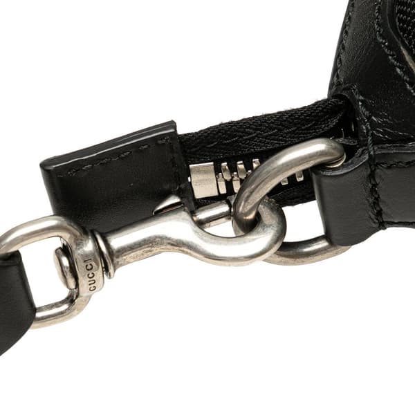 Pre-owned Gucci Techno Canvas Web Satchel Black
