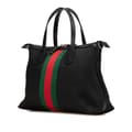 Miniatyrbillede 2 af 10: Pre-owned Gucci Techno Canvas Web Satchel Black