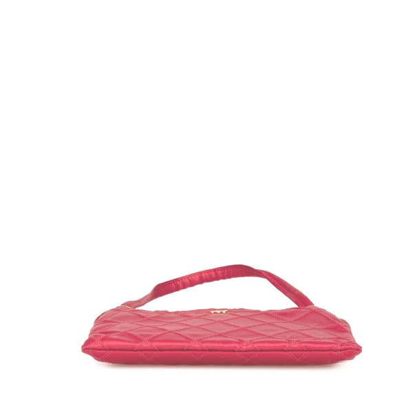 Pre-owned Chanel CC Quilted Satin Handbag Red
