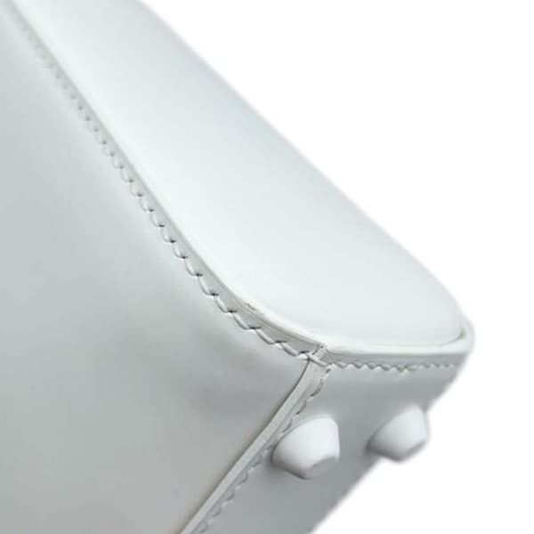 Pre-owned Dior Vinyl and Calfskin Lady Dior Capsule Bag White
