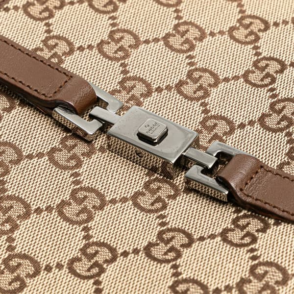 Pre-owned Gucci GG Canvas Jackie Handbag Brown