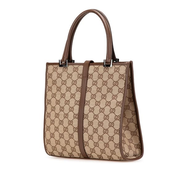 Pre-owned Gucci GG Canvas Jackie Handbag Brown