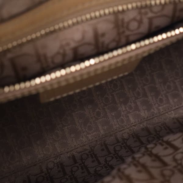 Pre-owned Dior Medium Patent Cannage Lady Dior Brown