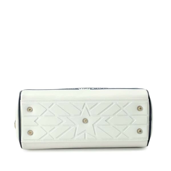 Pre-owned Dior Small Leather Dior Vibe Zip Bowling Bag White