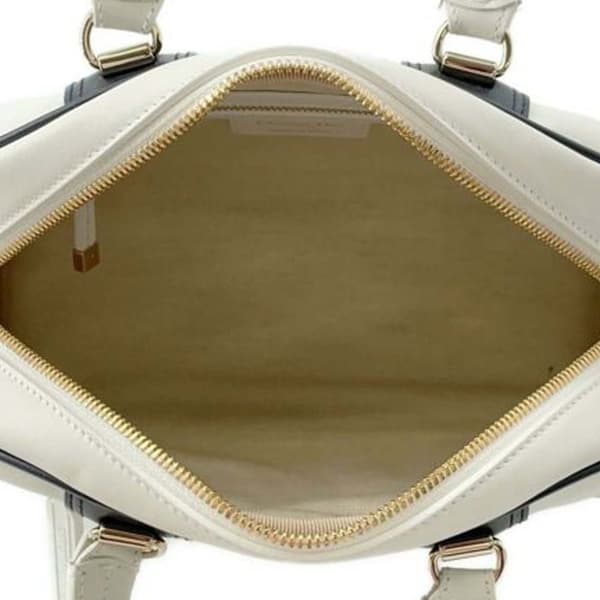 Pre-owned Dior Small Leather Dior Vibe Zip Bowling Bag White