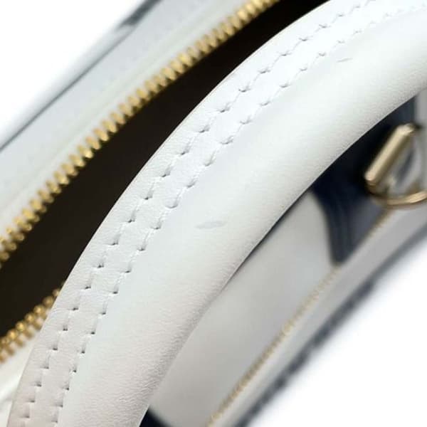Pre-owned Dior Small Leather Dior Vibe Zip Bowling Bag White