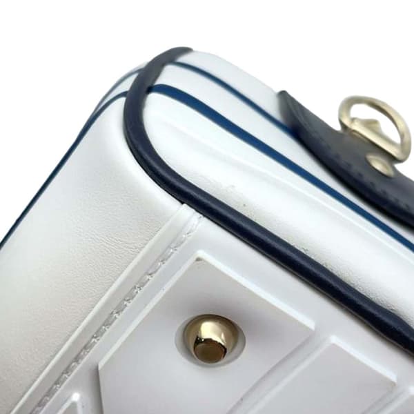 Pre-owned Dior Small Leather Dior Vibe Zip Bowling Bag White