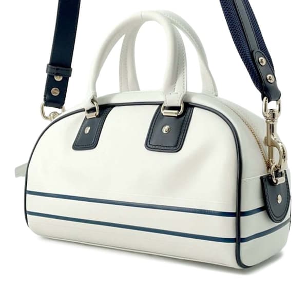 Pre-owned Dior Small Leather Dior Vibe Zip Bowling Bag White