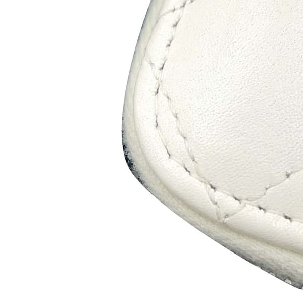 Pre-owned Chanel CC Quilted Lambskin Chain Top Handle Vanity Bag White