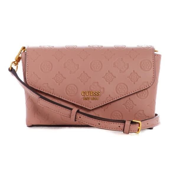 GUESS Zanelle Mini Crossbody Flap Biscuit Logo [204422] - axelväska med band