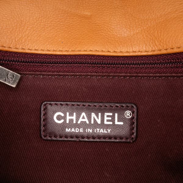 Pre-owned Chanel Small Quilted Iridescent Calfskin and Caviar Daily Carry Flap Orange