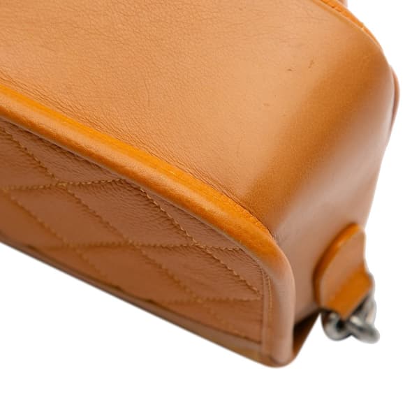 Pre-owned Chanel Small Quilted Iridescent Calfskin and Caviar Daily Carry Flap Orange