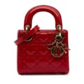 Miniatyrbild 1 av 9: Pre-owned Dior Mini Patent Cannage Lady Dior Red