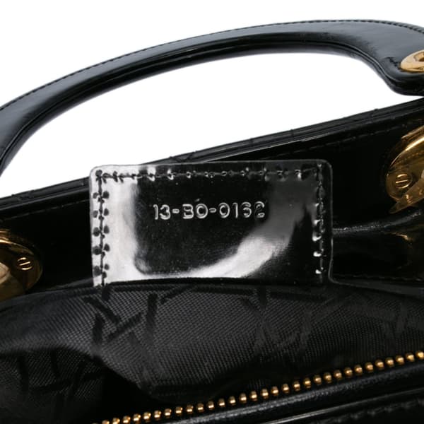 Pre-owned Dior Large Patent Cannage Lady Dior Black