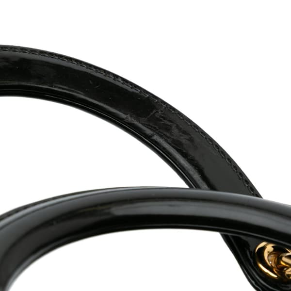 Pre-owned Dior Large Patent Cannage Lady Dior Black