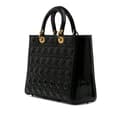 Miniatyrbild 2 av 10: Pre-owned Dior Large Patent Cannage Lady Dior Black