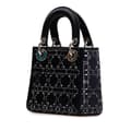 Miniatyrbild 2 av 10: Pre-owned Dior Mini Satin Cannage Strass Crystal Embellished Lady Dior Blue