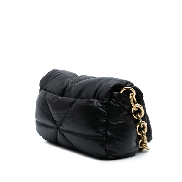 Pre-owned Prada Nappa Soft Padded Logo Satchel Black