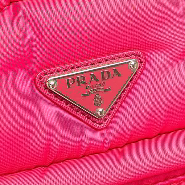 Pre-owned Prada Tessuto Bomber Tote Pink