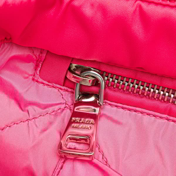 Pre-owned Prada Tessuto Bomber Tote Pink