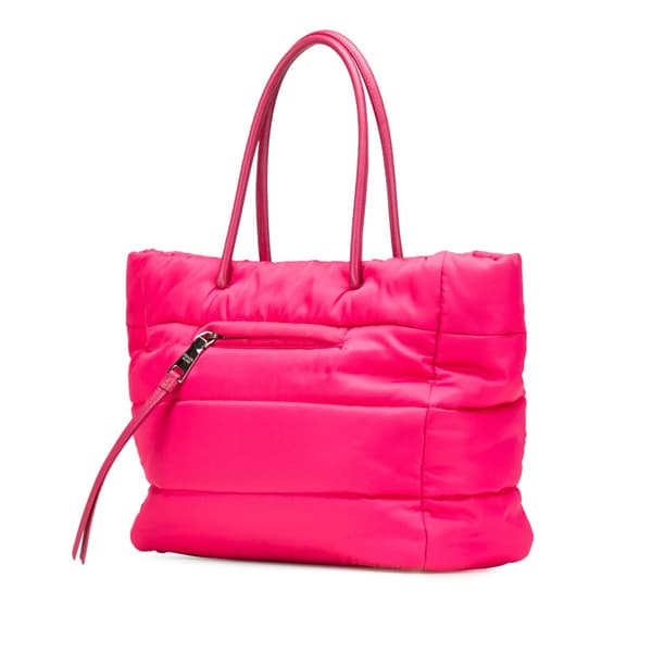 Pre-owned Prada Tessuto Bomber Tote Pink