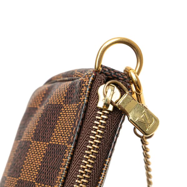 Pre-owned Louis Vuitton Damier Ebene Mini Pochette Accessoires Brown