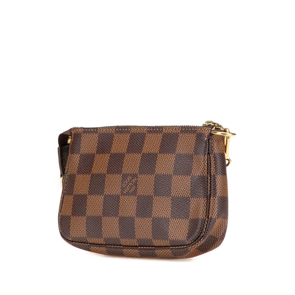 Pre-owned Louis Vuitton Damier Ebene Mini Pochette Accessoires Brown