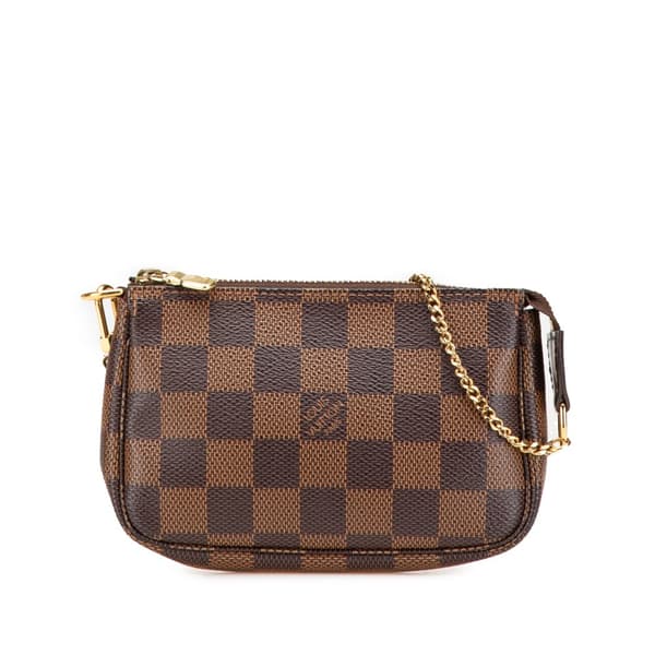 Pre-owned Louis Vuitton Damier Ebene Mini Pochette Accessoires Brown