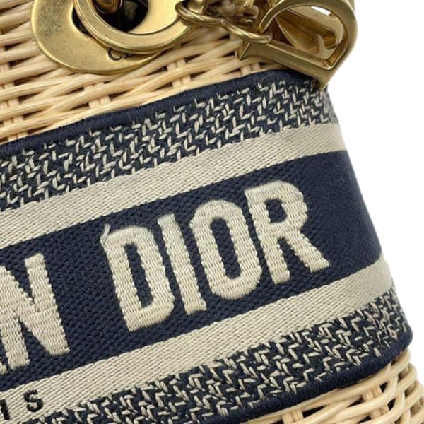 Pre-owned Dior Mini Oblique Wicker Lady Dior Brown